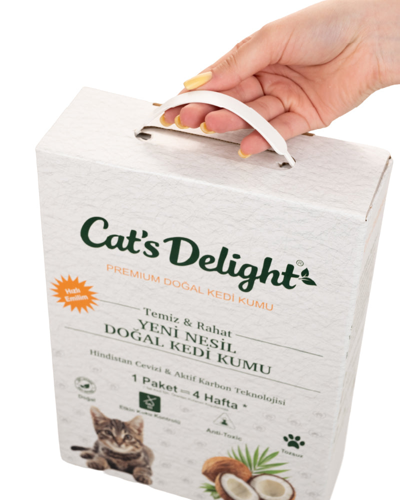 Cat’s Delight – Yeni Nesil Doğal Kedi Kumu (Hindistan Cevizi & Aktif Karbon)