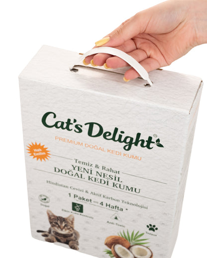 Cat’s Delight – Yeni Nesil Doğal Kedi Kumu (Hindistan Cevizi & Aktif Karbon)