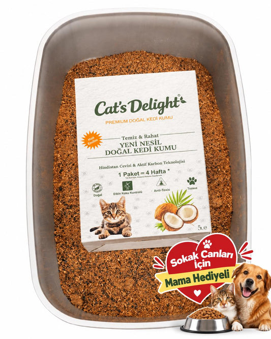 Cat’s Delight Doğal Kedi Kumu – Hindistan Cevizi & Aktif Karbon